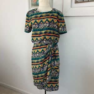 Vintage J.Stevens Aztec print wrap  dress